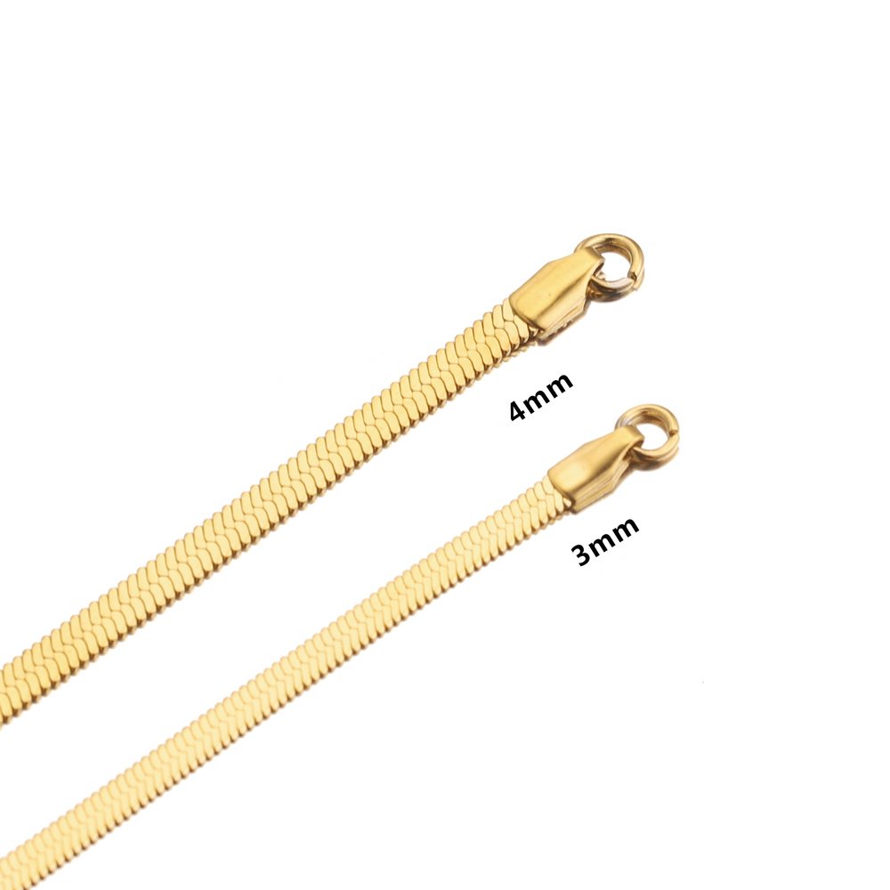 Golden Snake Chain Necklace 18K Gold Plated