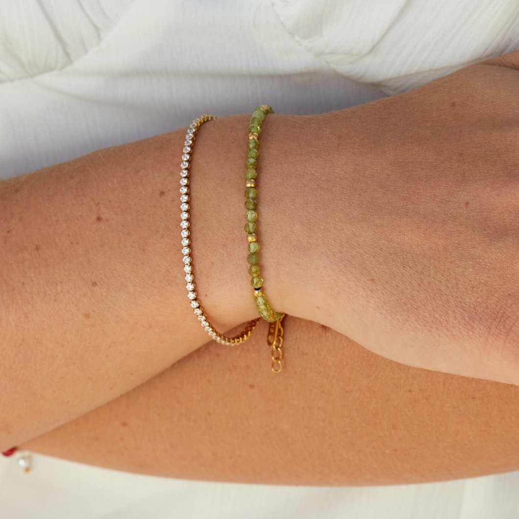 Gold Tennis Bracelet with Classic Weave