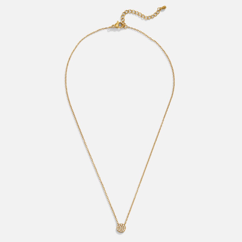 Elaine Crystal Disc Necklace