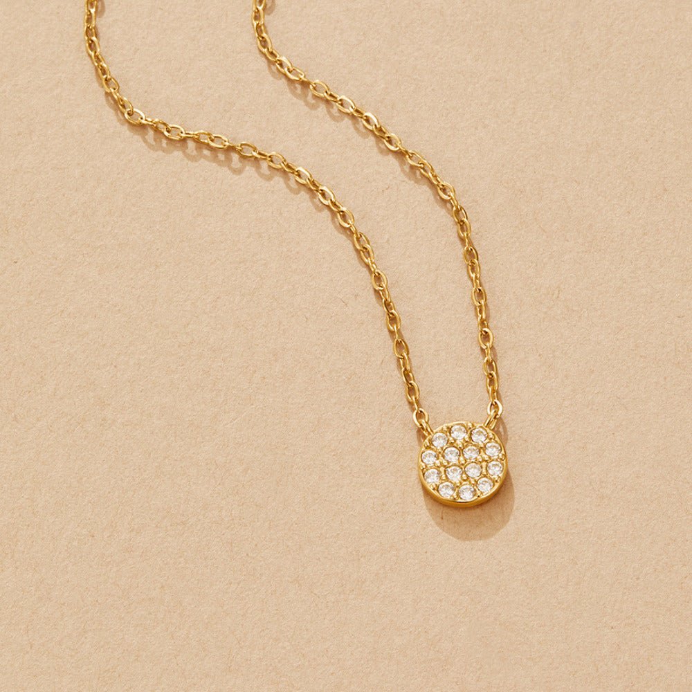 Elaine Crystal Disc Necklace