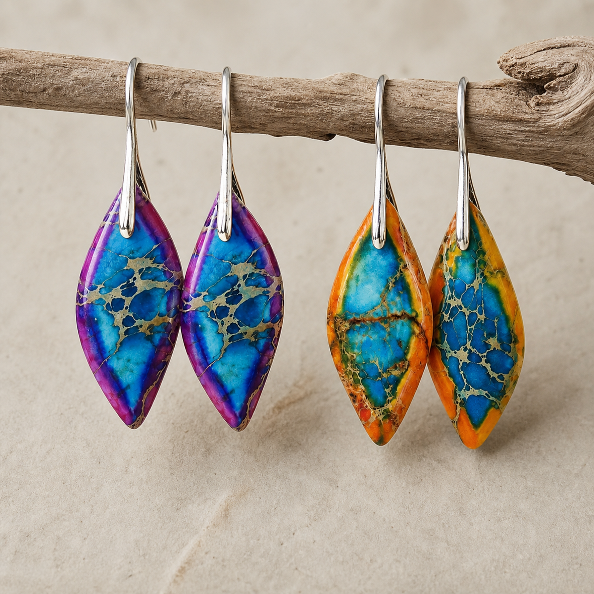 Aurora™ Colorful Mosaic Leaf Earrings
