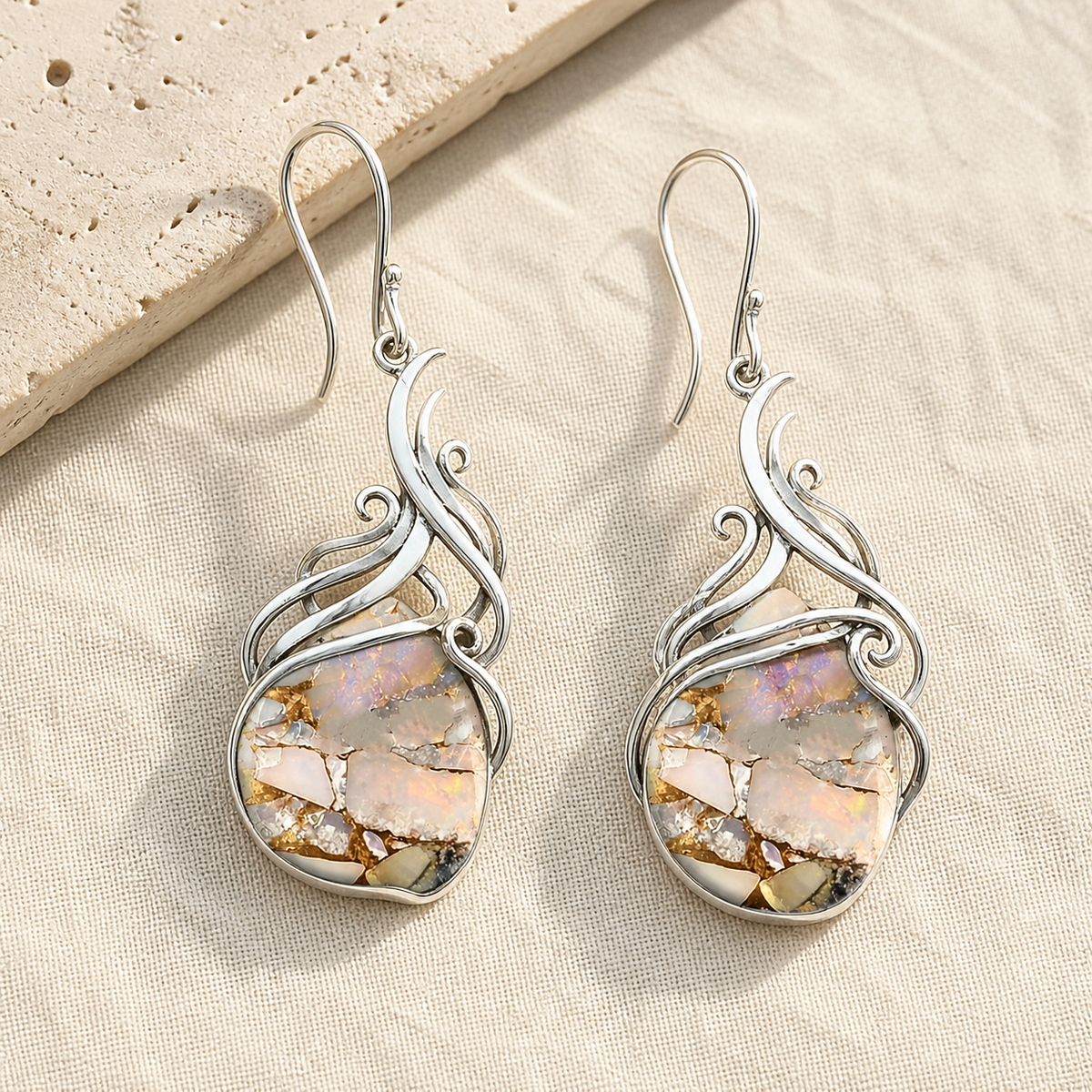 Vintage Mosaic Teardrop Earrings