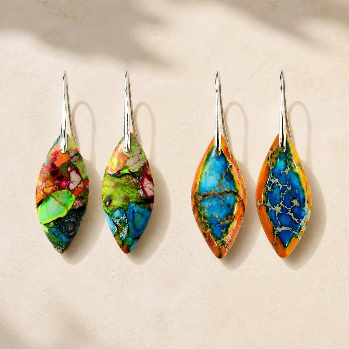 Aurora™ Colorful Mosaic Leaf Earrings