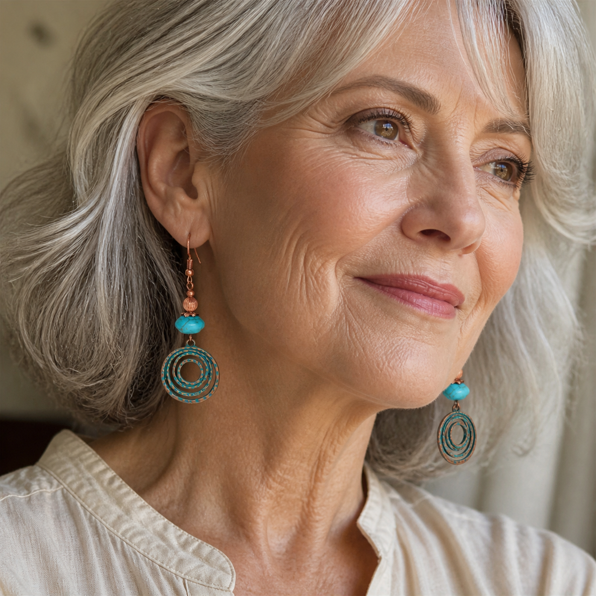 Nora™ Vintage Turquoise Earrings