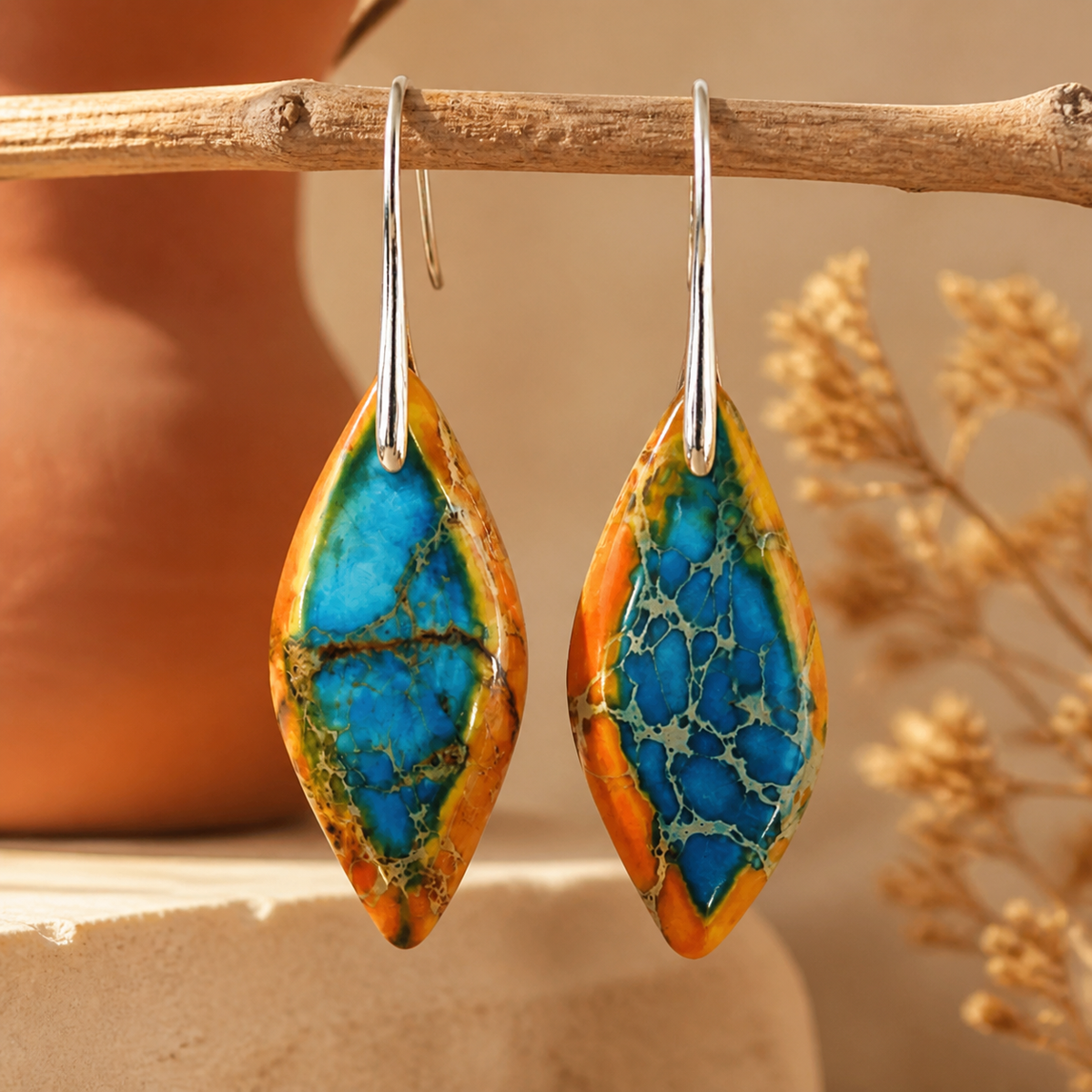 Aurora™ Colorful Mosaic Leaf Earrings