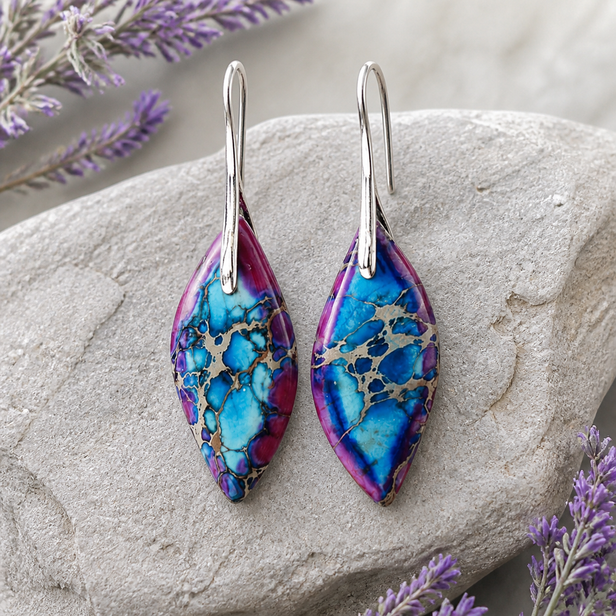 Aurora™ Colorful Mosaic Leaf Earrings
