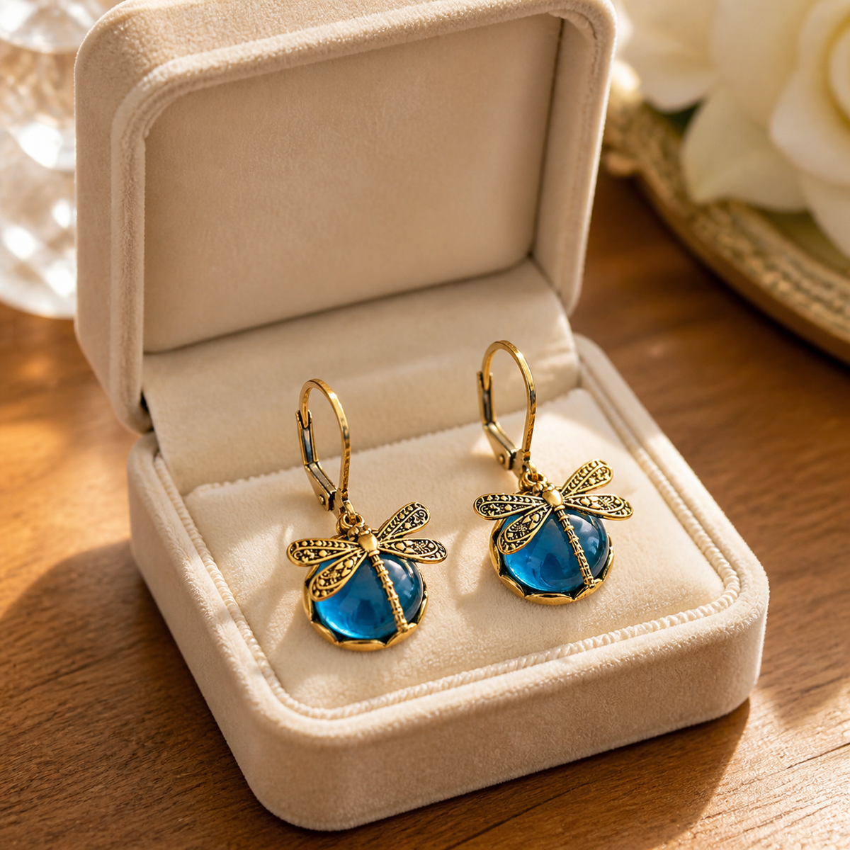 Clara™ Blue Dragonfly Earrings