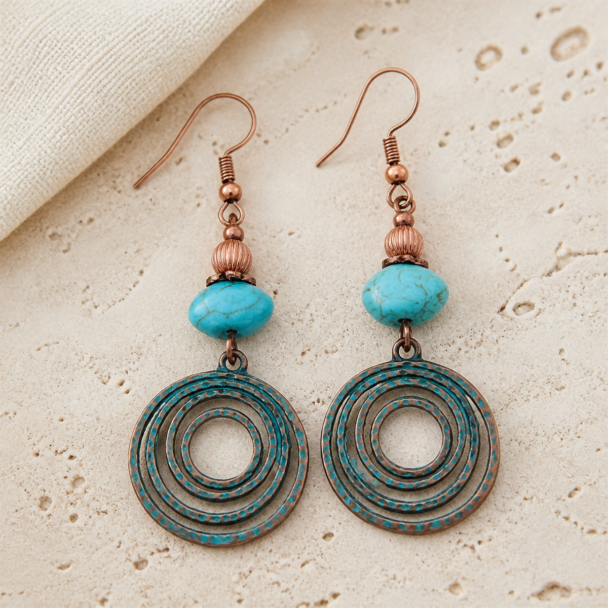 Nora™ Vintage Turquoise Earrings