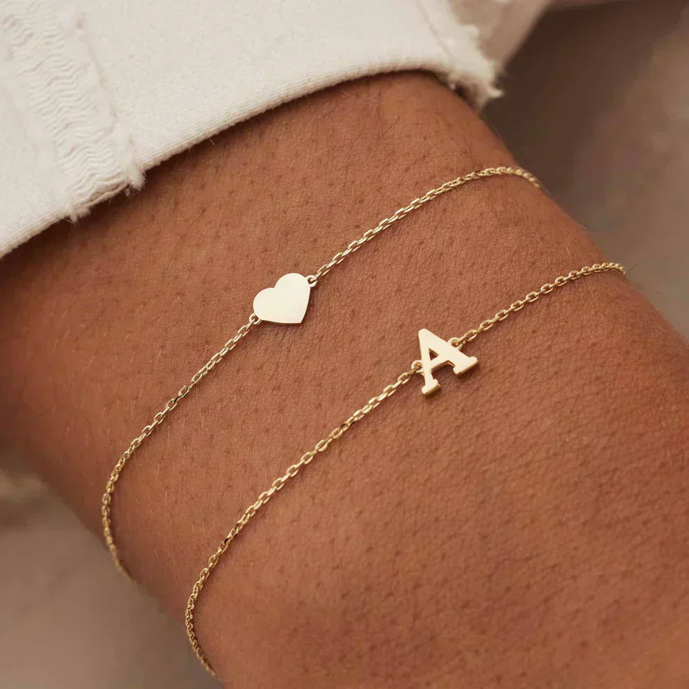 Gold Initial Bracelet Vita Signa