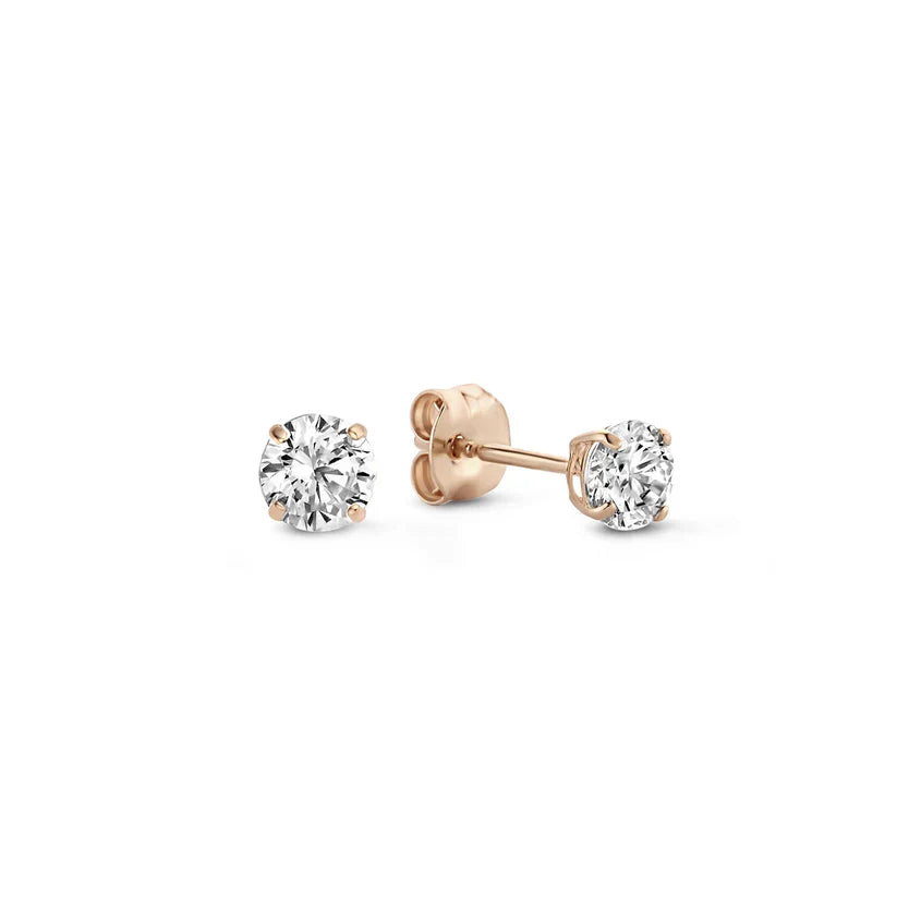 Gold Moon Earrings with Stone