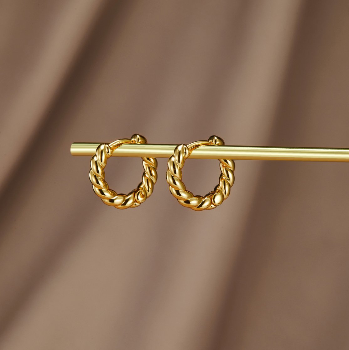 Gold Twist Earrings