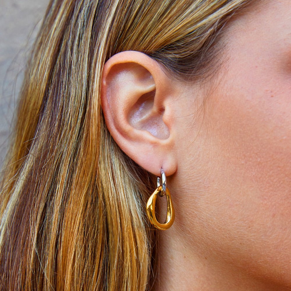Lola Layered Drop Hoop Earrings