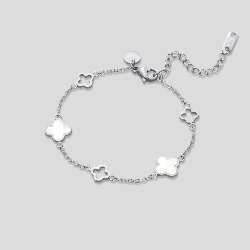 Lucia Silver Clover Bracelet