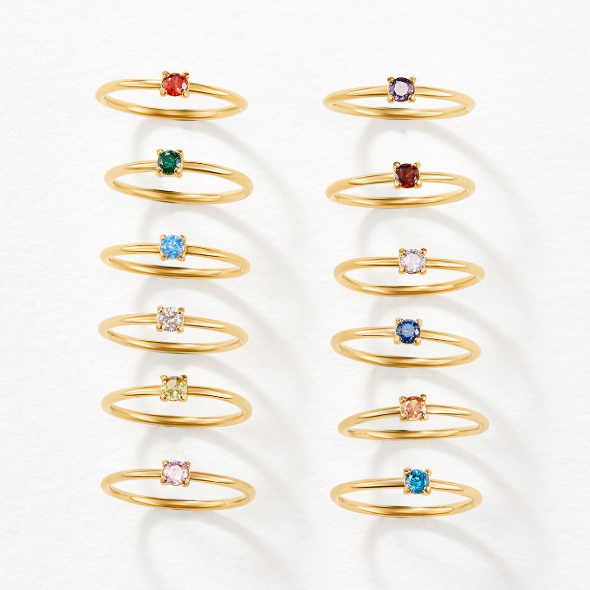 May Birthstone 18K Gold Ring