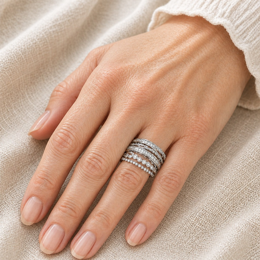 Layered Zirconia Statement Ring