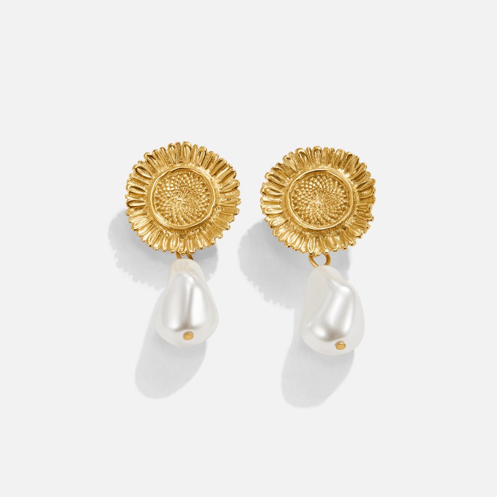 Pearl Blossom Drop Earrings