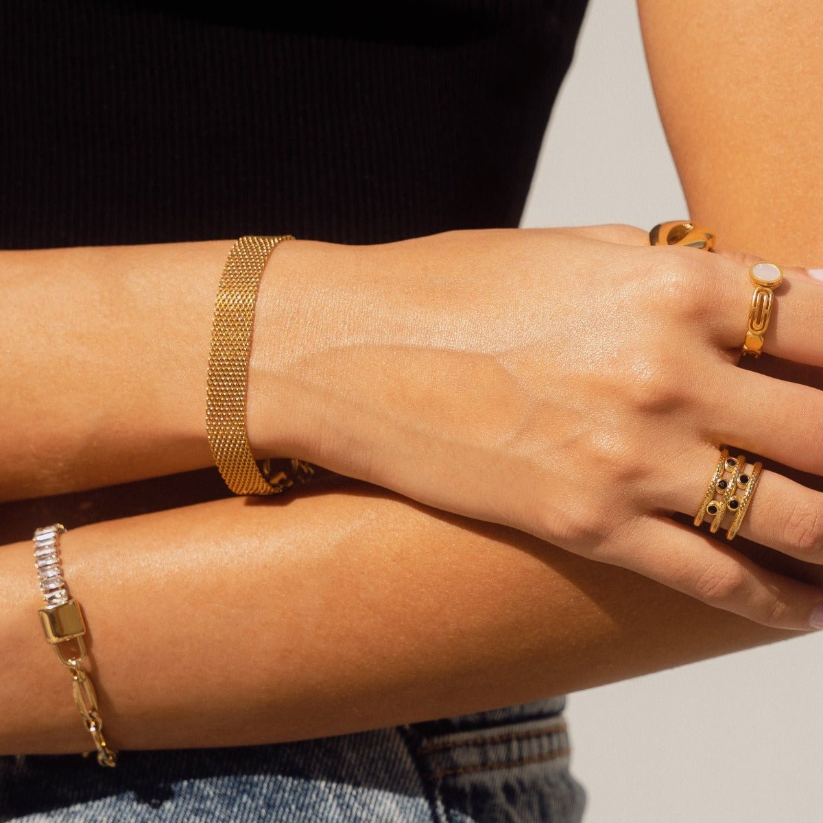 Lock Riviera Baguette Bracelet 18K Gold Plated