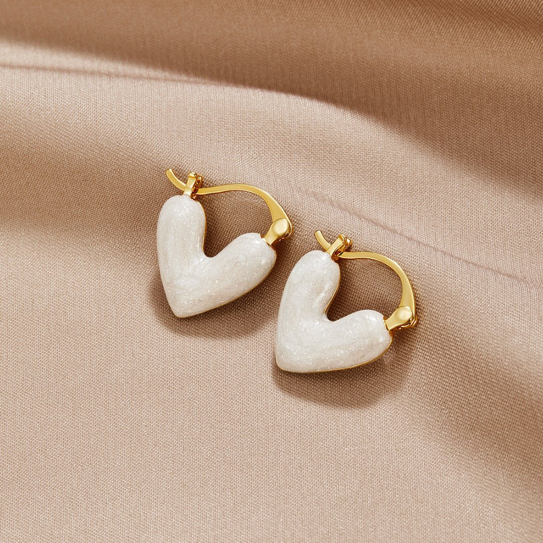 Heart in Clear Earrings