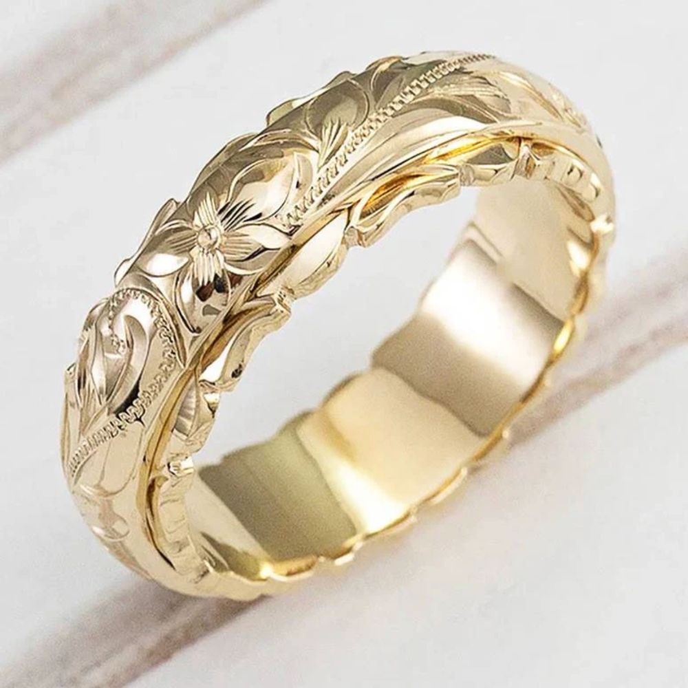 Antique Gold Flower Ring