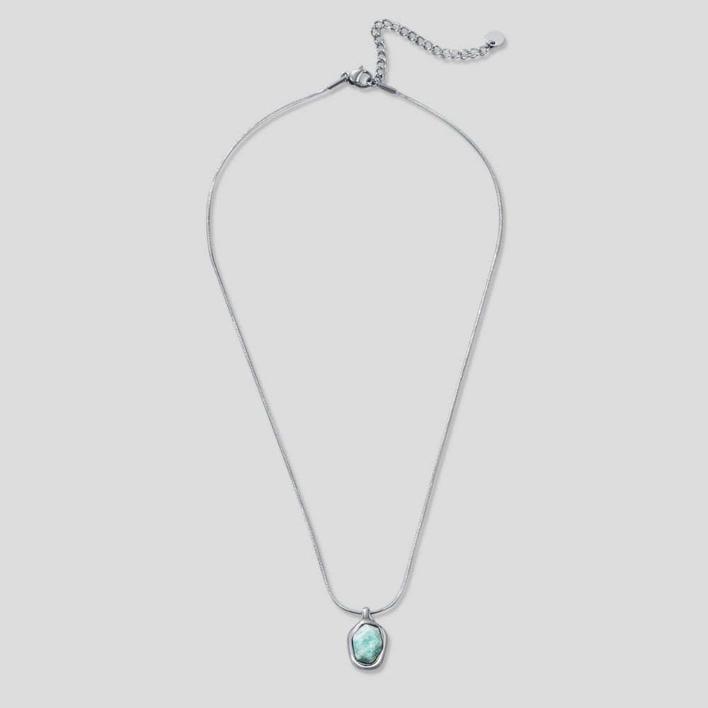 Silver Aquamarine Pendant Necklace