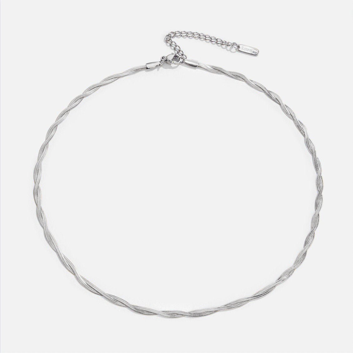 Silver Chiara Twist Snake Chain Necklace