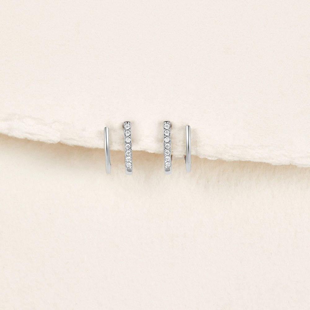Silver & Crystal Claw Earrings