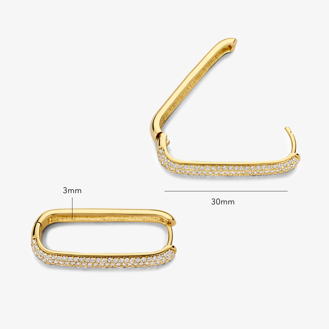 Gold Large Icon Rings with Pave