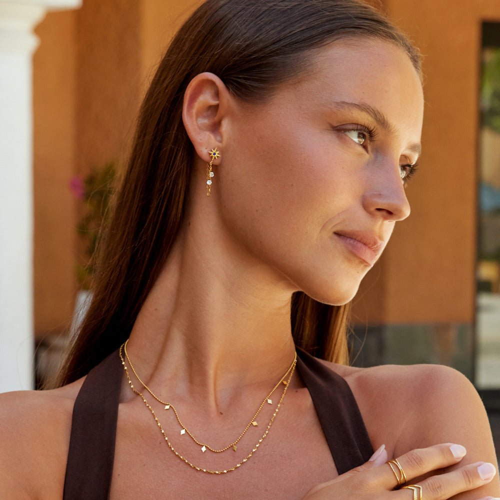 Starburst Crystal Drop Earrings