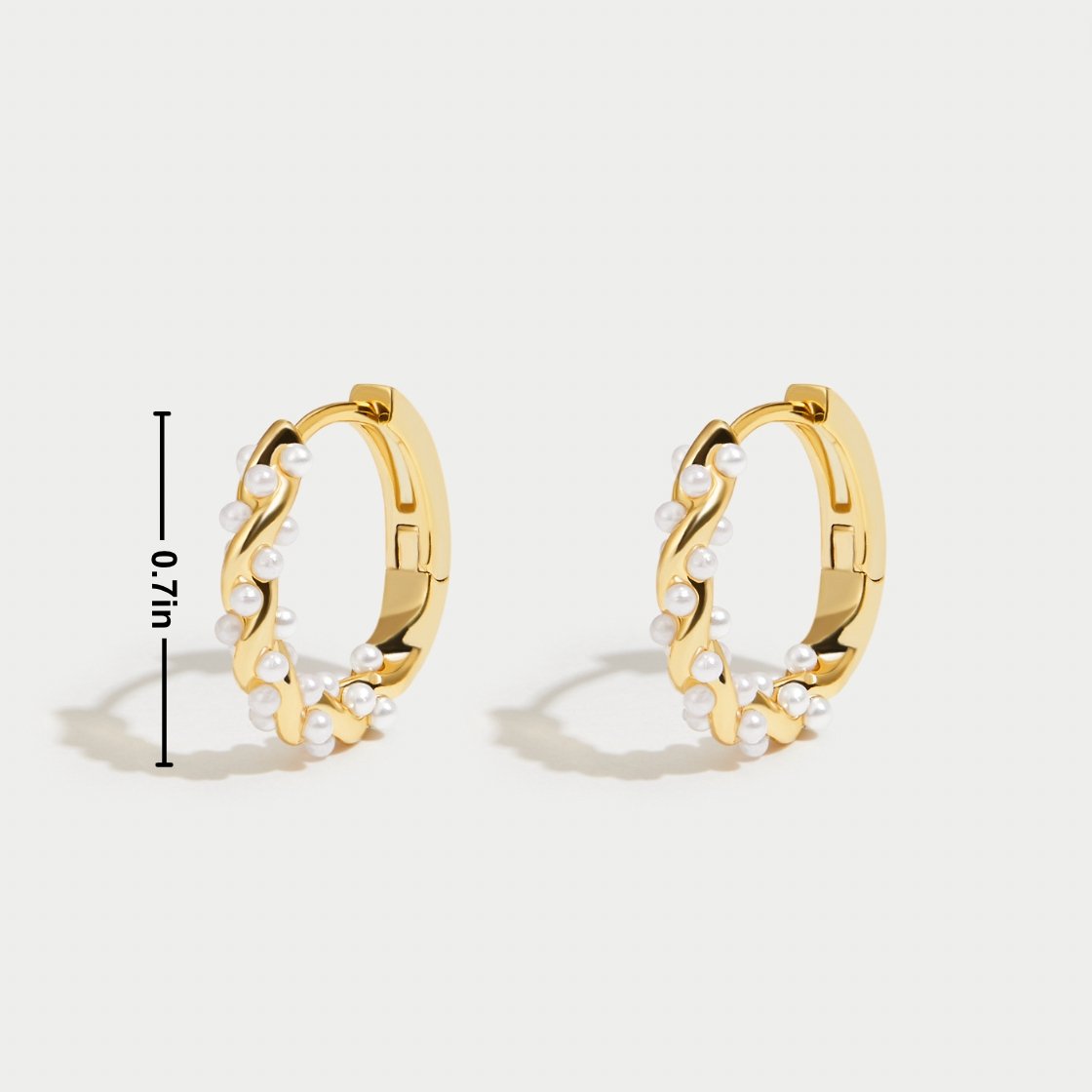 Light Pearl Hoop Earrings