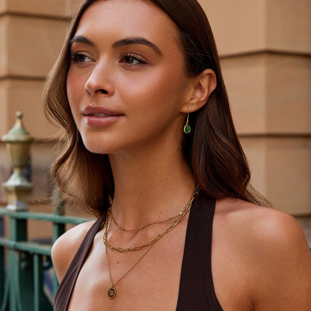 Vintage Emerald Drop Earrings
